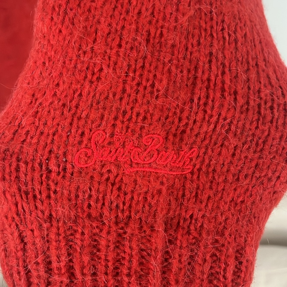MC2 Saint Barth Red Crew Neck Sweater Vibrant Knit Casual - Picture 5 of 11